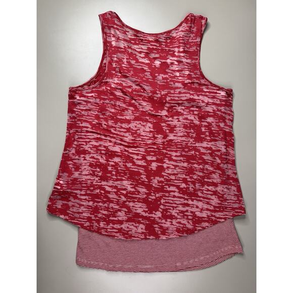 Vintage Y2K Layered Tank Womens L Red Burnout Sequin Stripe Rock Long Length‎ - Picture 13 of 14